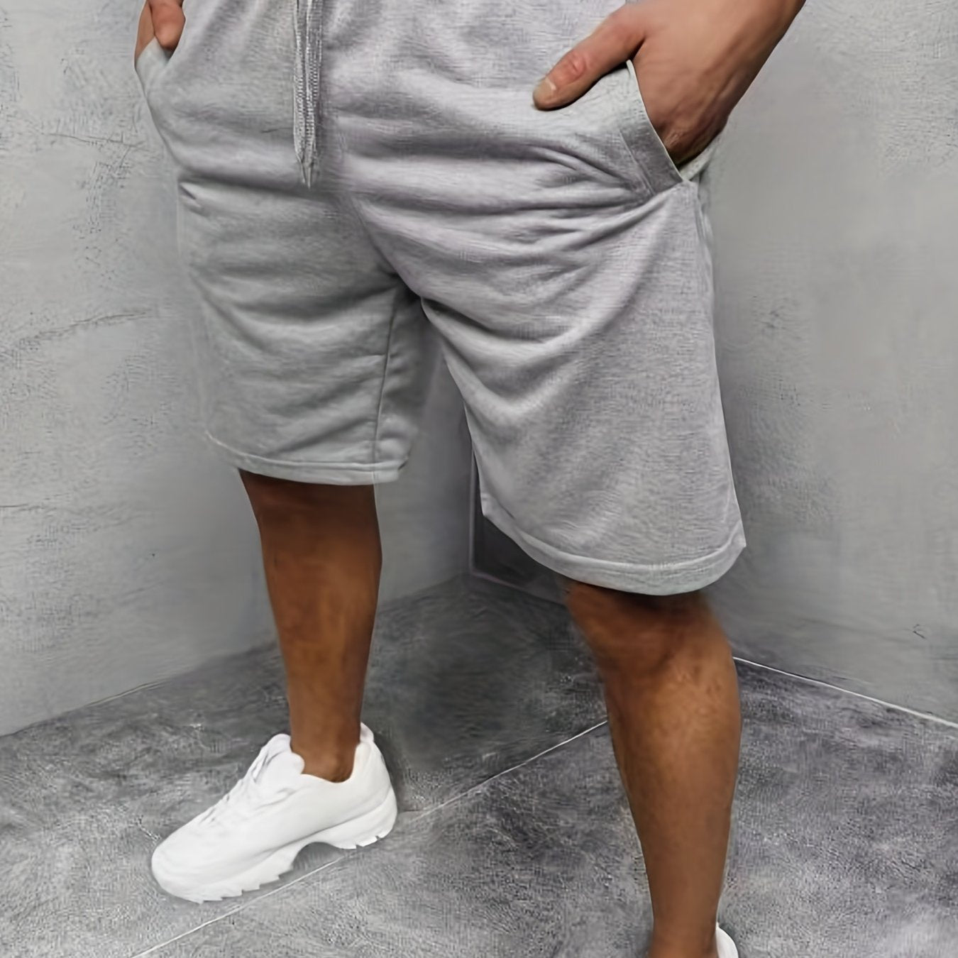 Men's Loose Fit Comfy Shorts - Stretch Elastic Waist Drawstring Athletic Shorts