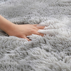 Round Tie Dye Long Pile Carpet and Mat Non-slip Bottom Soft and Comfortable
