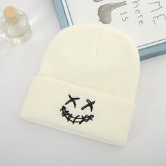 Creative Smile Face Embroidery Knit Hat
