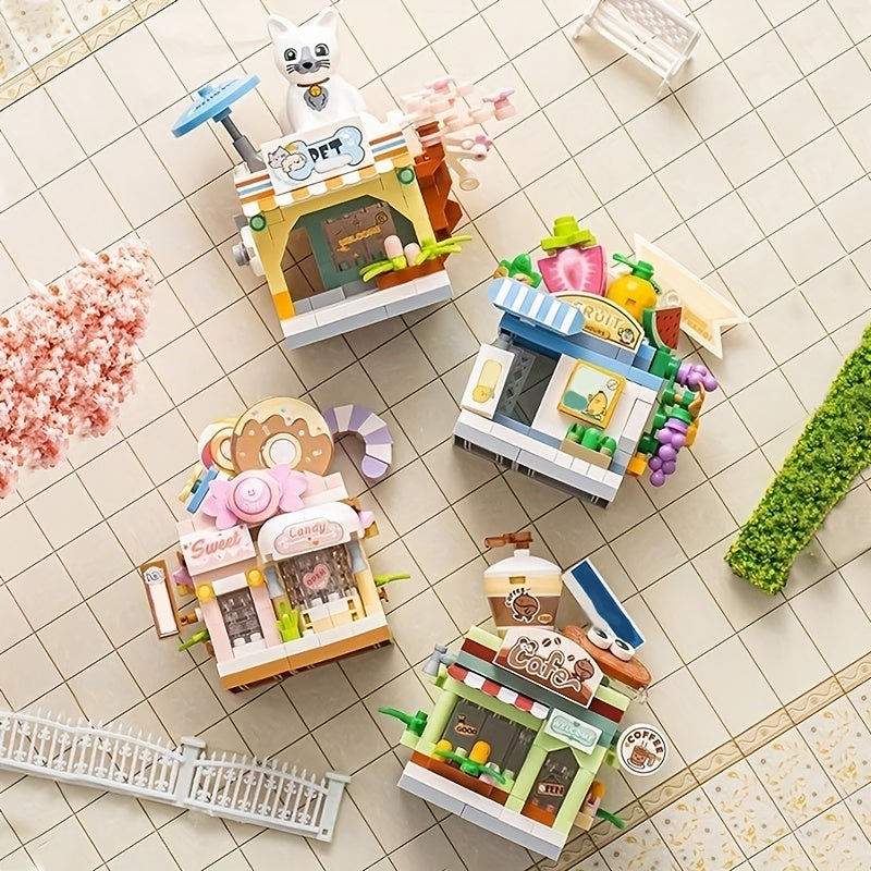 Mini Street View Blocks Build Your Own Dream Shop DIY Models
