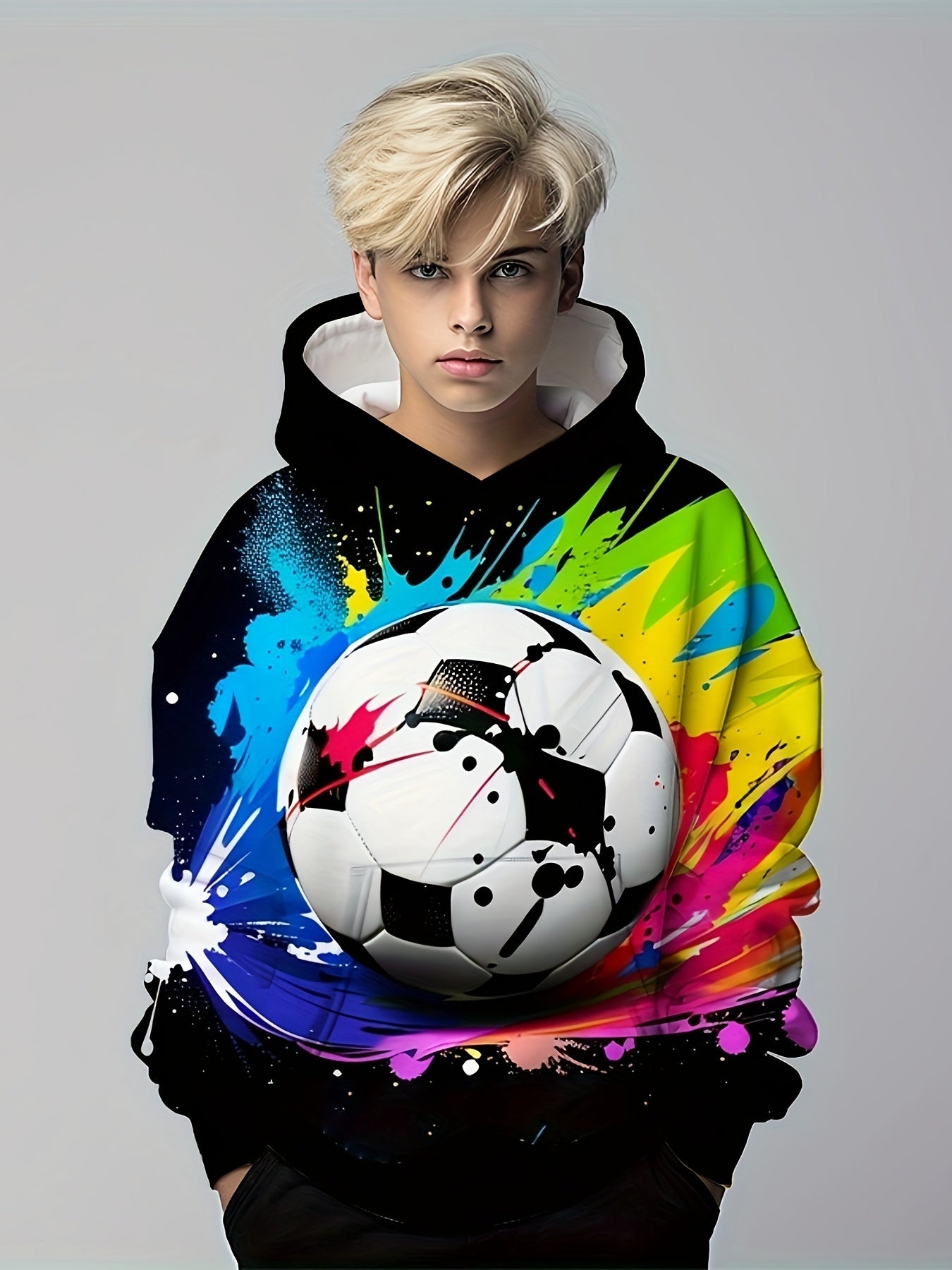 Kids Flying Football 3D Print Hoodie Dinosaur Tyrannosaurus Street Wear