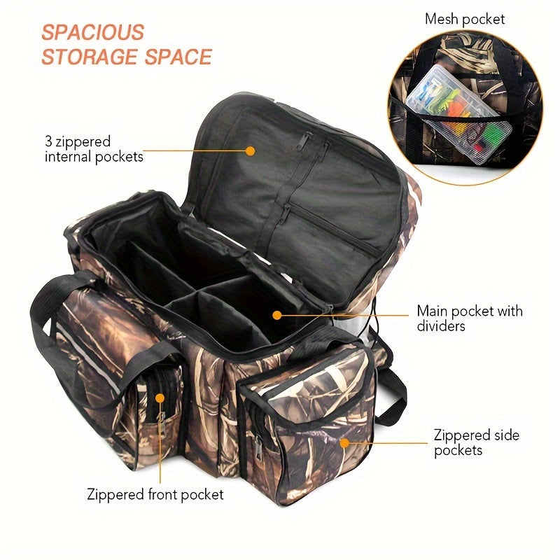 Waterproof Fishing Tackle Storage Bag - Double Layer Fishing Bag