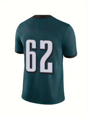 Men's Football Jersey V Neck Short Sleeve Embroidered Rugby Sweatshirt