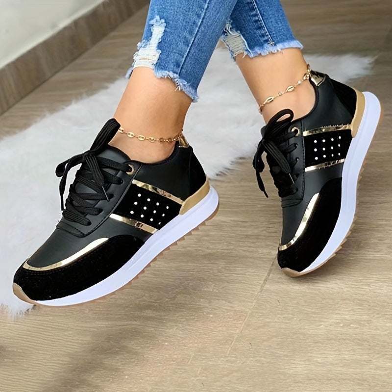 Women's Lace Up Running Shoes with Thick Sole