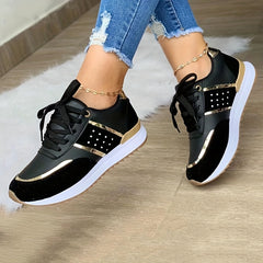 Women's Lace Up Running Shoes with Thick Sole