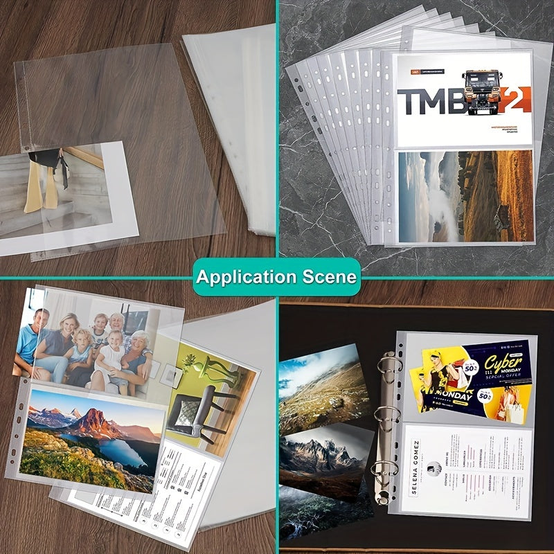 10 Packs A5 Photo Pockets for Ring Binder Albums