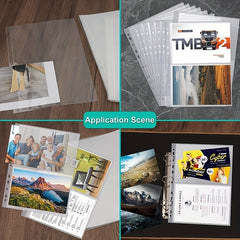 10 Packs A5 Photo Pockets for Ring Binder Albums