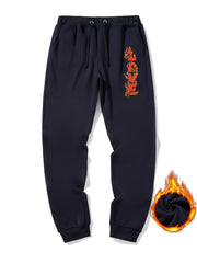 Men's Casual Fire Love Butterfly Sherpa Fleece Drawstring Sweatpants