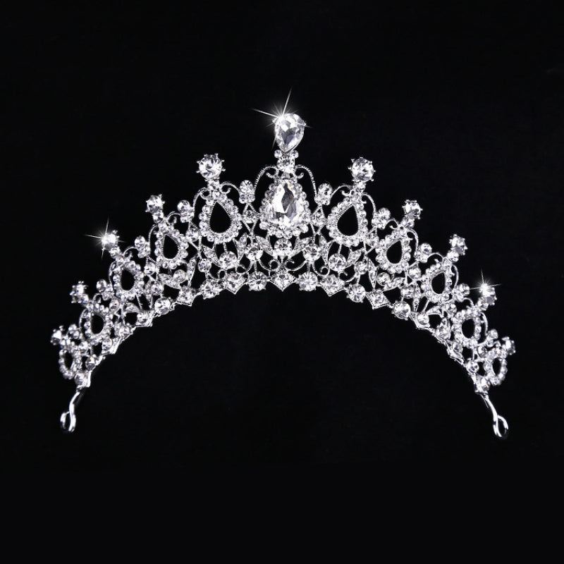 Silvery Crystal Wedding Crown Headband Bridal Tiara