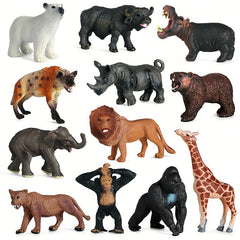 12pcs Wildlife Action Dolls Set Animal Figures Party Favors & Educational Mo