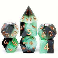7pcs Sharp Edge Polyhedral Dice Set for Roleplaying Chess Game