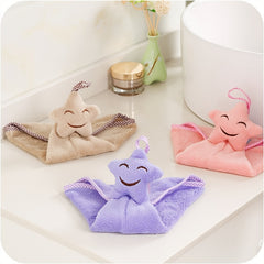 1pc Happy Face Hand Wipe Towel Outdoor Camp Kitchen Absorbent Small Rag