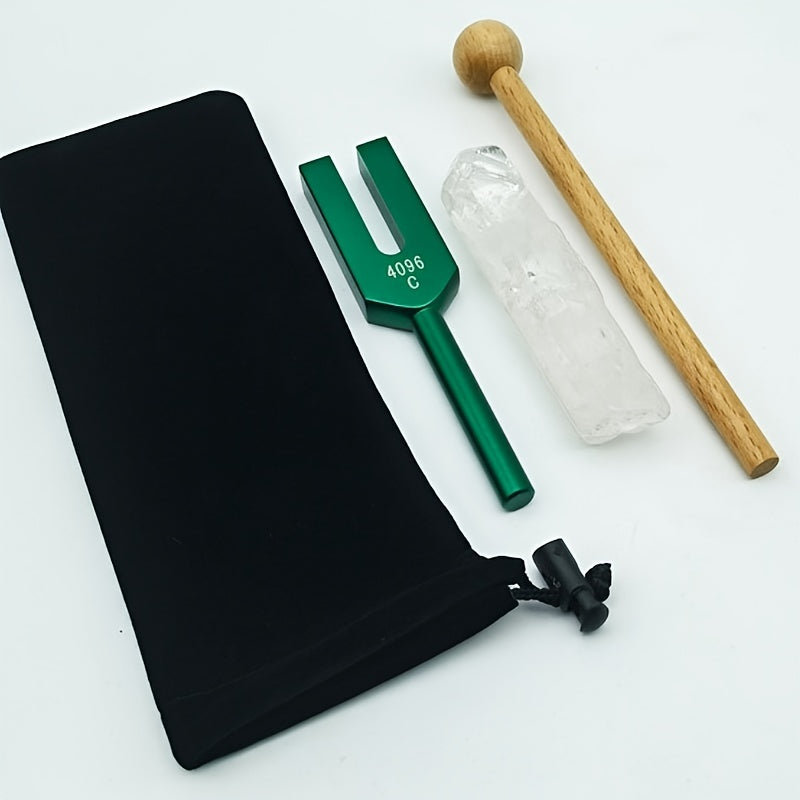 4096C High Freq Tuning Fork Alum Alloy w/ Hammer & Crystal