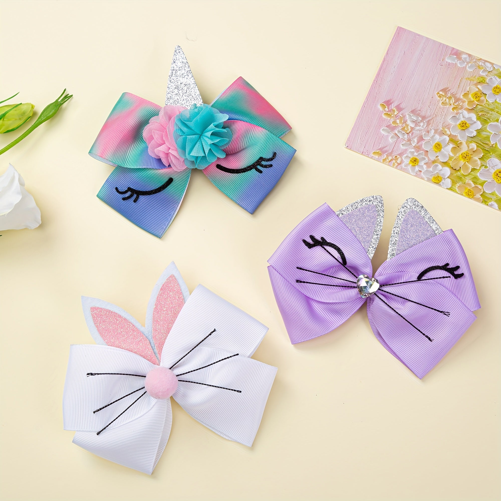 Bunny Unicorn Cat Hair Clips Animal Pattern Hair Accessories