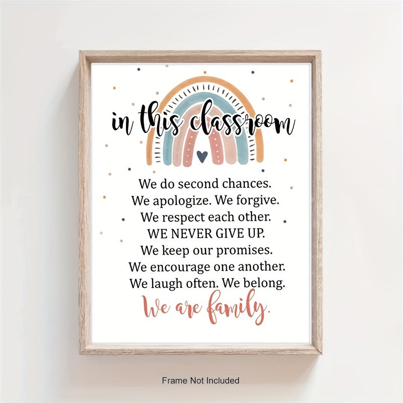 Rainbow Boho Decor Motivational Bulletin Board & Printable 8x10