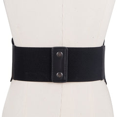 Lace Elastic Belt Women Decor Skirt Shirt Stretch Wide Waist Buckle Waist Belt