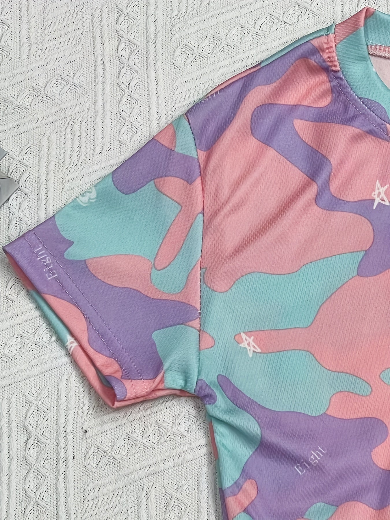Boys Camouflage Outfit Round Neck T shirt & Shorts Kids Summer Clothes Sets