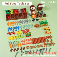 Food Building Blocks Hamburg Fries Chicken Hot Dog Fruit Accessories Toys