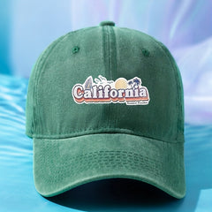 CALIFORNIA Beach Printed Baseball Cap Cotton Washed Distressed Dad Hat