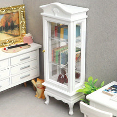 12 Dollhouse Model with Mini Furniture - Arched Top Single Door Wooden Cabinet