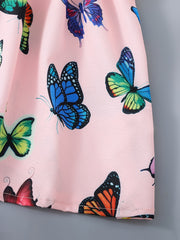 Girls V-neck Butterfly Pattern Cami Dress For Party
