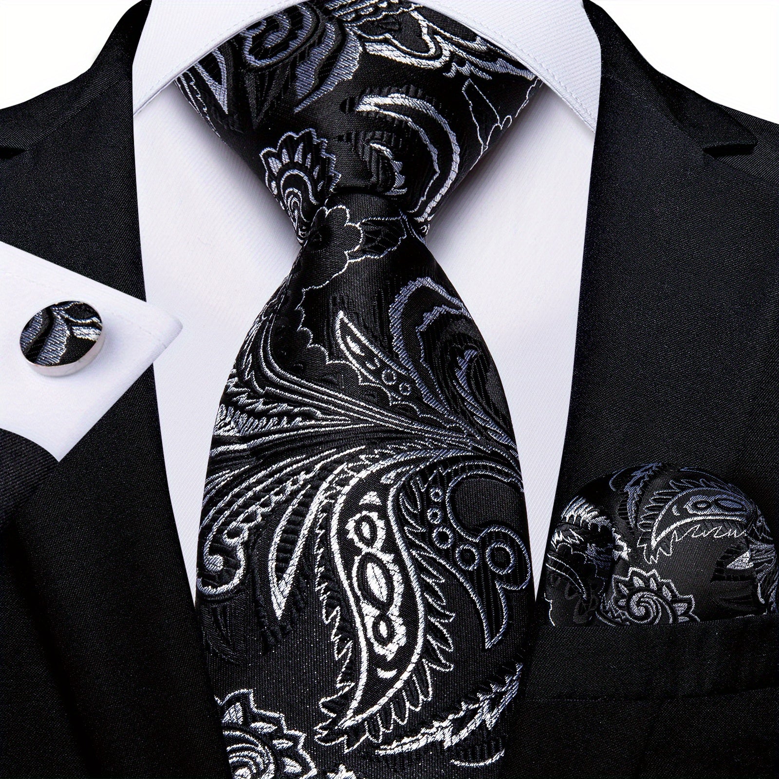Men's Tie Paisley Wedding Tie For Men Set