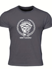 Men's Leaf & Skull Graphic T shirt Casual Breathable Tee