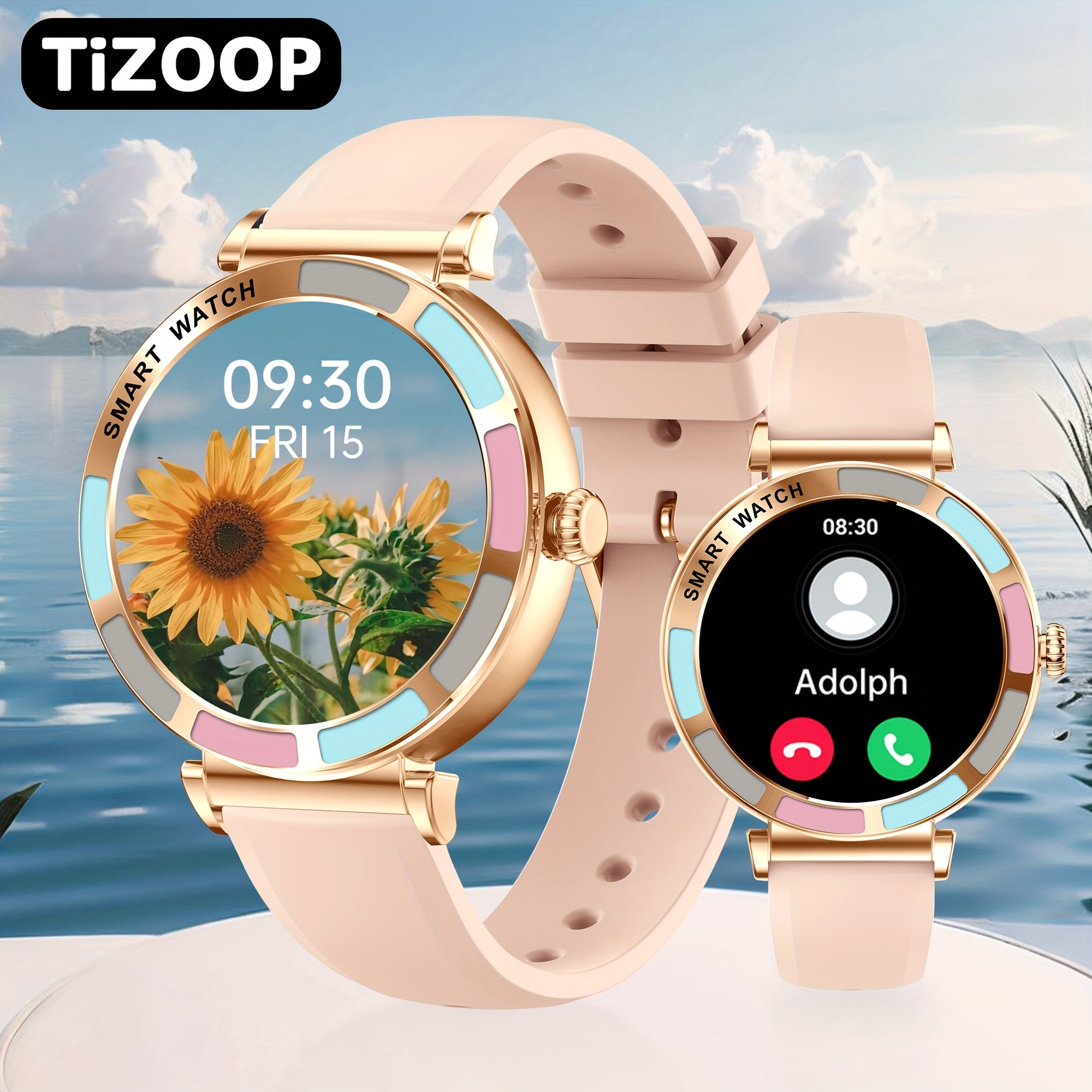 TiZOOP 3 HD Smart Watch for Women - Calls, Messages, 100 Sports Modes