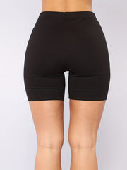 High Waist Biker Shorts Solid Color Casual Summer Shorts