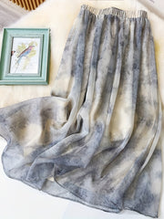 Tie Dye Pleated Skirts High Waist - Women's Clothing