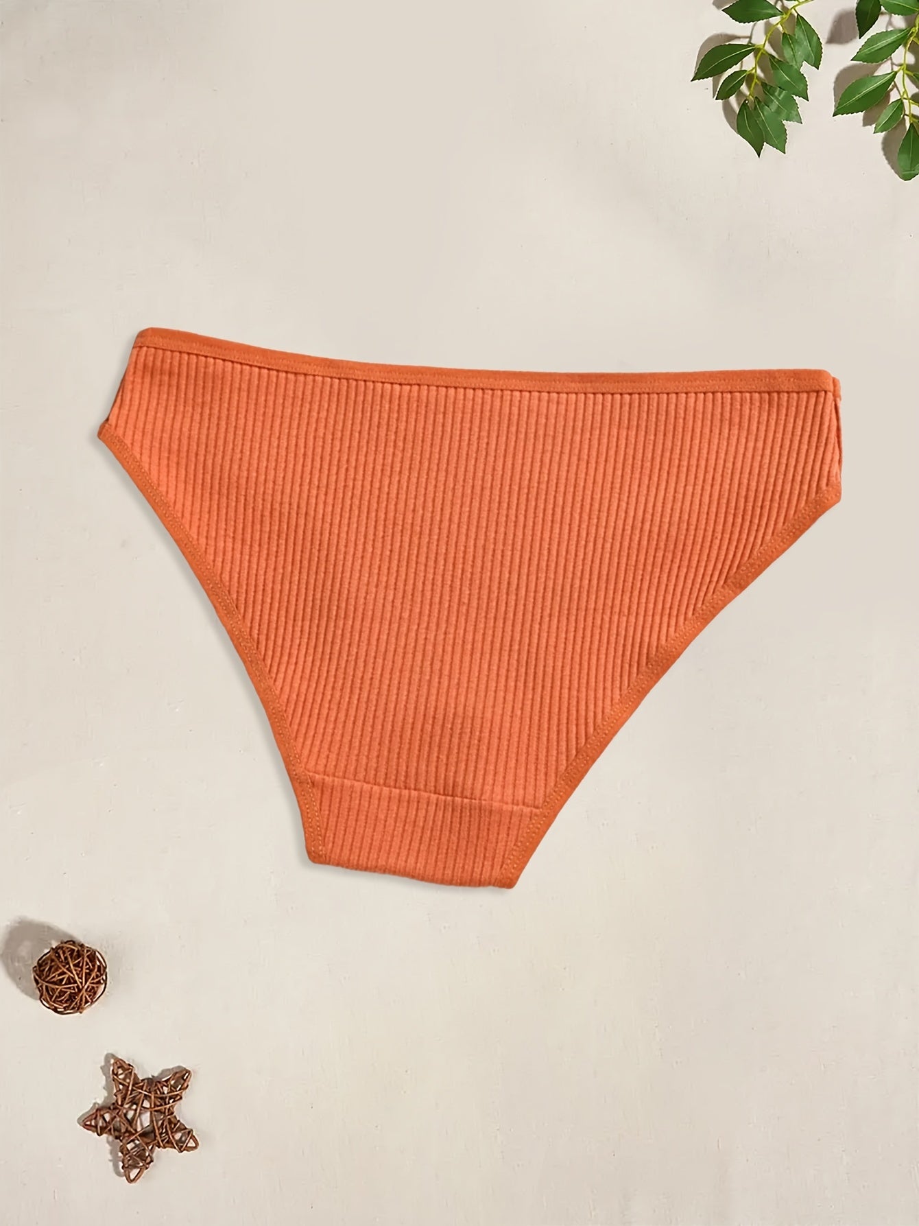 8pcs Ribbed Briefs Stretchy Intimates Panties Women's Lingerie