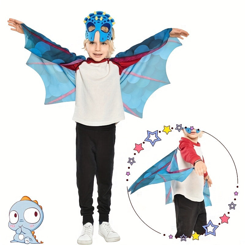 Dinosaur Dragon Wings Costume Mask for Kids Dress Up Boys Girls