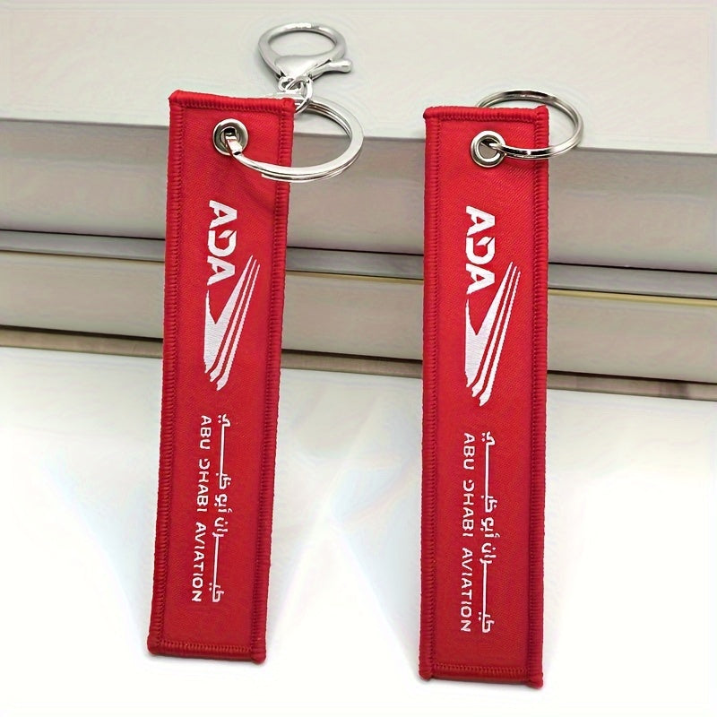 Letter Embroidery Woven Label Key Chain Pendant Backpack Hanging Key Chain