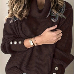 Casual Sweater Women's Plus Long Sleeve Turtleneck Pullover Jumper