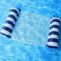 2pcs Pool Floating Bed Inflatable Lounger Foldable Striped Float