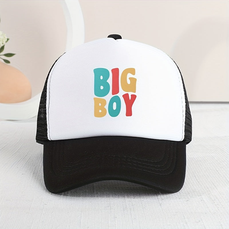 Kids BIG BOY Print Mesh Baseball Cap Sunshade Breathable Hat
