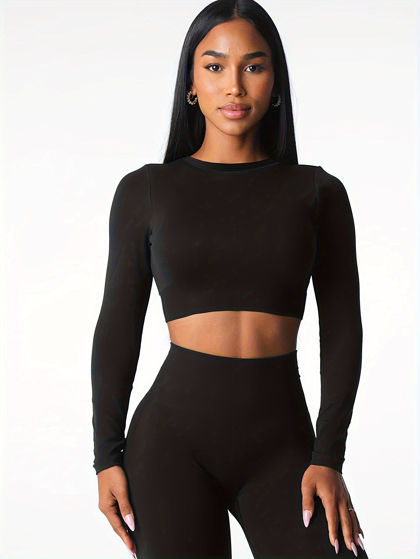 Hollow Back Long Sleeve Yoga T-shirt for Women