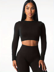Hollow Back Long Sleeve Yoga T-shirt for Women