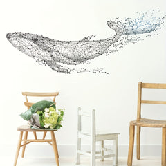 Whale Wall Sticker Geometric Pattern Modern Background Wallpaper