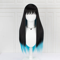 Gradient Double Layer Straight Wig Ponytail Cosplay Wig