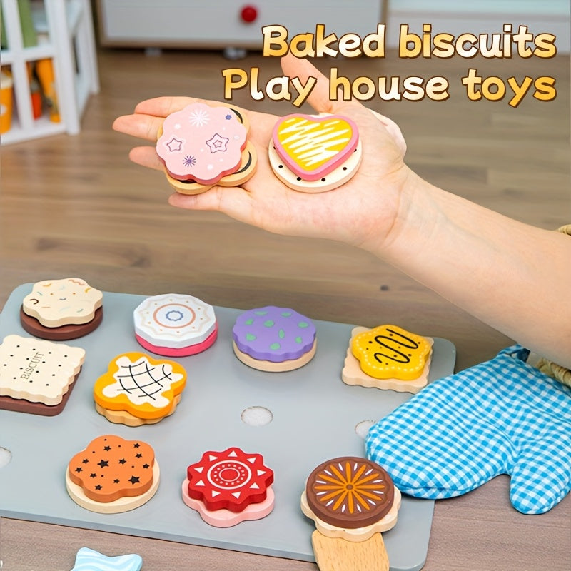 Baking Cookie Playset for Pretend Play Wooden Toy Set