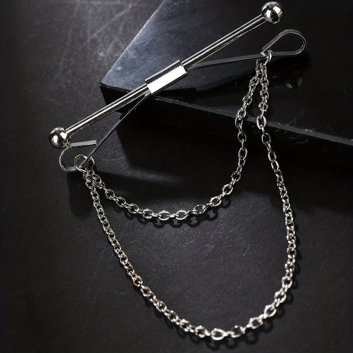 Men's Tie Chain Collar Clip Collar Pin Shirt Buckle