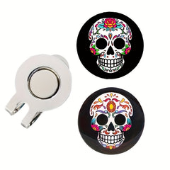 Golf Metal Hat Clip Skull Drop Glue Mark