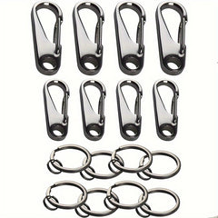 Stainless Steel Carabiner Clip Keychain D Ring for Keys