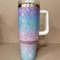 40oz Insulated Stainless Steel Tumbler with Handle and Straw Lid