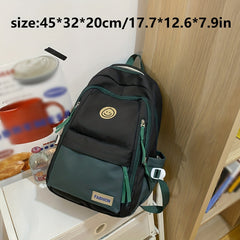 Large Capacity Schoolbag For High School Students With Bag Charm