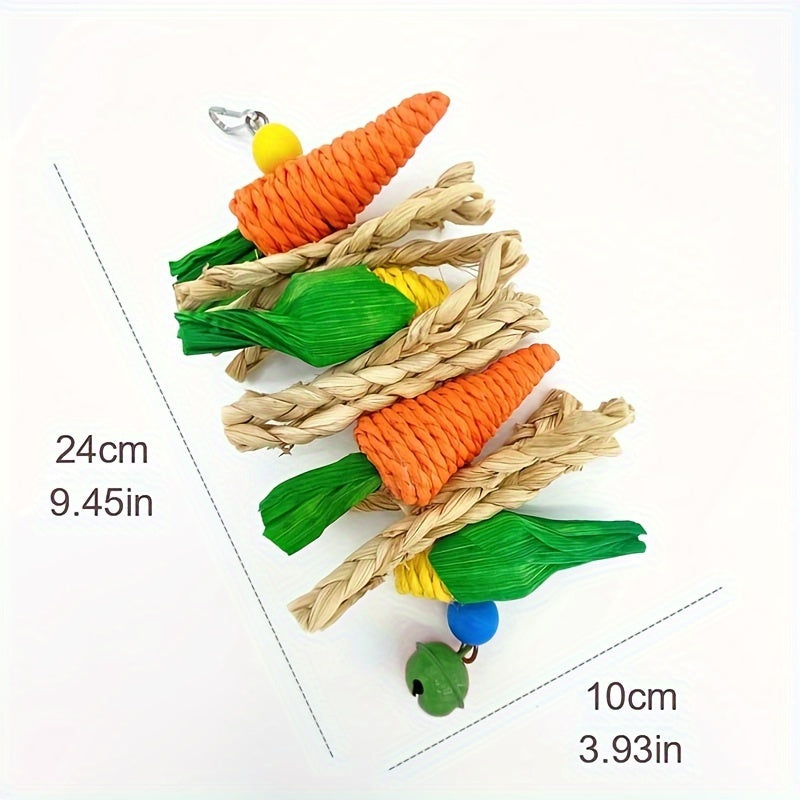 Wooden Rattan Gnawing String Bird Toy for Small Pets