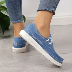 Women's Denim Canvas Slip On Loafers Casual Walking Sneakers