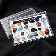 24pcs Natural Tiny Crystal Agate Stones Box Specimens