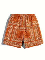 Men's Paisley Print Drawstring Waist Shorts